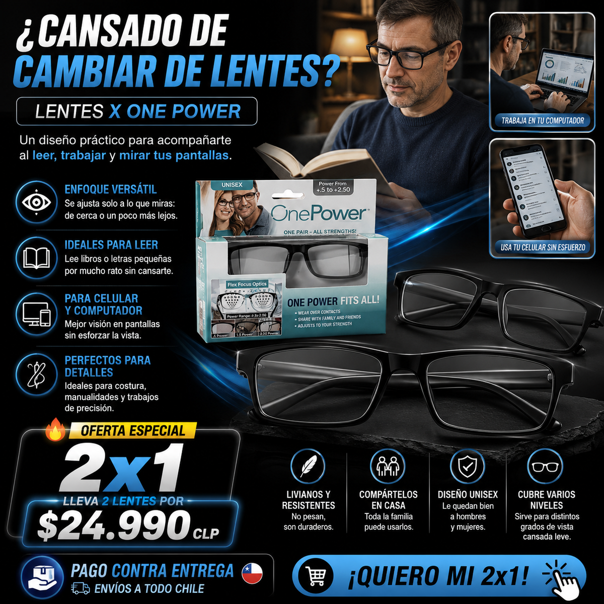 LENTES ONE POWER | CORRIGE AUTOMATICAMENTE TUS PROBLEMAS DE VISION